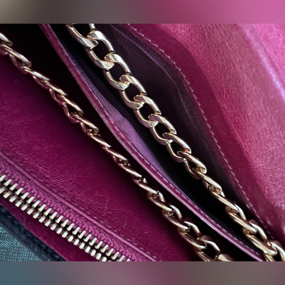 Miu Miu Black Wallet with Gold Chain - Picture 8 of 14